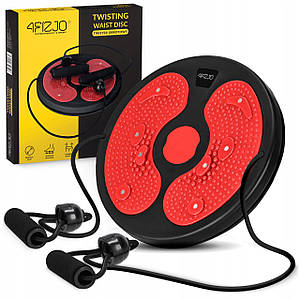 Диск здоров'я для талії 4FIZJO Mini Twister з еспандерами Black/Red (P-5905973402132)