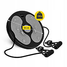 Диск здоров'я для талії 4FIZJO Mini Twister з еспандерами Black/Grey (P-5905973402149), фото 4