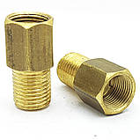 Різьбовий перехідник для гальмівних трубок з різьбою (внутріш. М12x1 мм-зовніш. М12x1.25 мм. Латунь) - В121-Н122л, фото 2