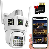 Вулична IP-камера 3LAMP 12MP WIFI IP66 з двома об'єктивами Автоматичне відстеження людей