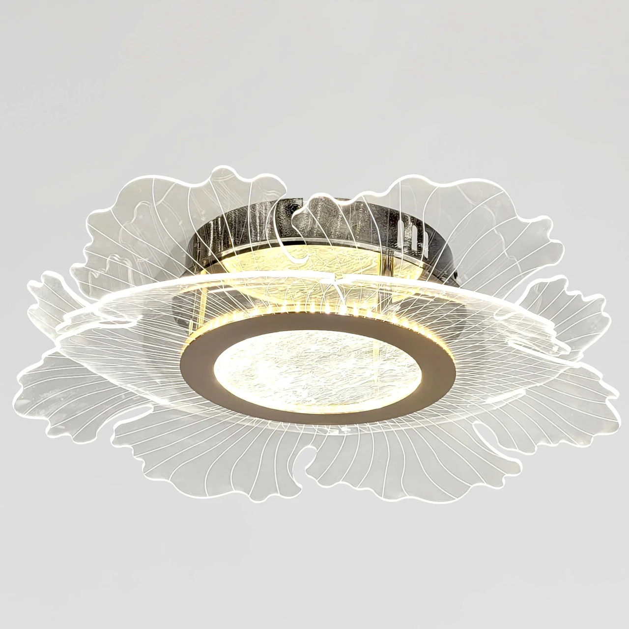 Лед люстра з пелюстками Artlight 22W до 8 м² колір Чорний + Золото 1031-450GD+BK, фото 1