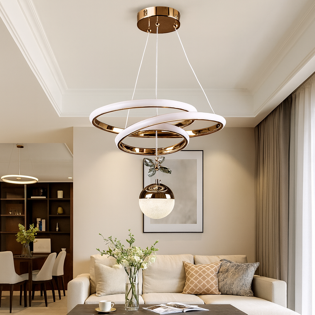 Підвісна люстра у спальню Splendid Ray 30W до 8 м² колір Золотистий 30432404, фото 1