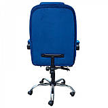 Комп’ютерне крісло з підніжкою BOSS VIP, стильне преміум велюр, синє, для офісу та геймінгу, фото 10