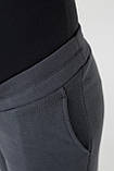 Утеплені спортивні штани для вагітних з начосом графітові M, фото 5