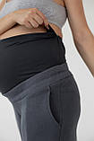 Утеплені спортивні штани для вагітних з начосом графітові M, фото 7