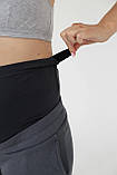 Утеплені спортивні штани для вагітних з начосом графітові M, фото 8