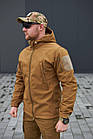 🔥 Куртка Демісезонна SoftShell "Military" (Койот) непромокальна куртка, тактична, НГУ, СЗГ, ЗСУ, фото 2