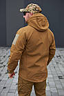 🔥 Куртка Демісезонна SoftShell "Military" (Койот) непромокальна куртка, тактична, НГУ, СЗГ, ЗСУ, фото 3