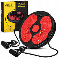 Диск здоров'я для талії 4FIZJO Mini Twister з еспандерами Black/Red (P-5905973402132)