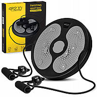 Диск здоров'я для талії 4FIZJO Mini Twister з еспандерами Black/Grey (P-5905973402149)