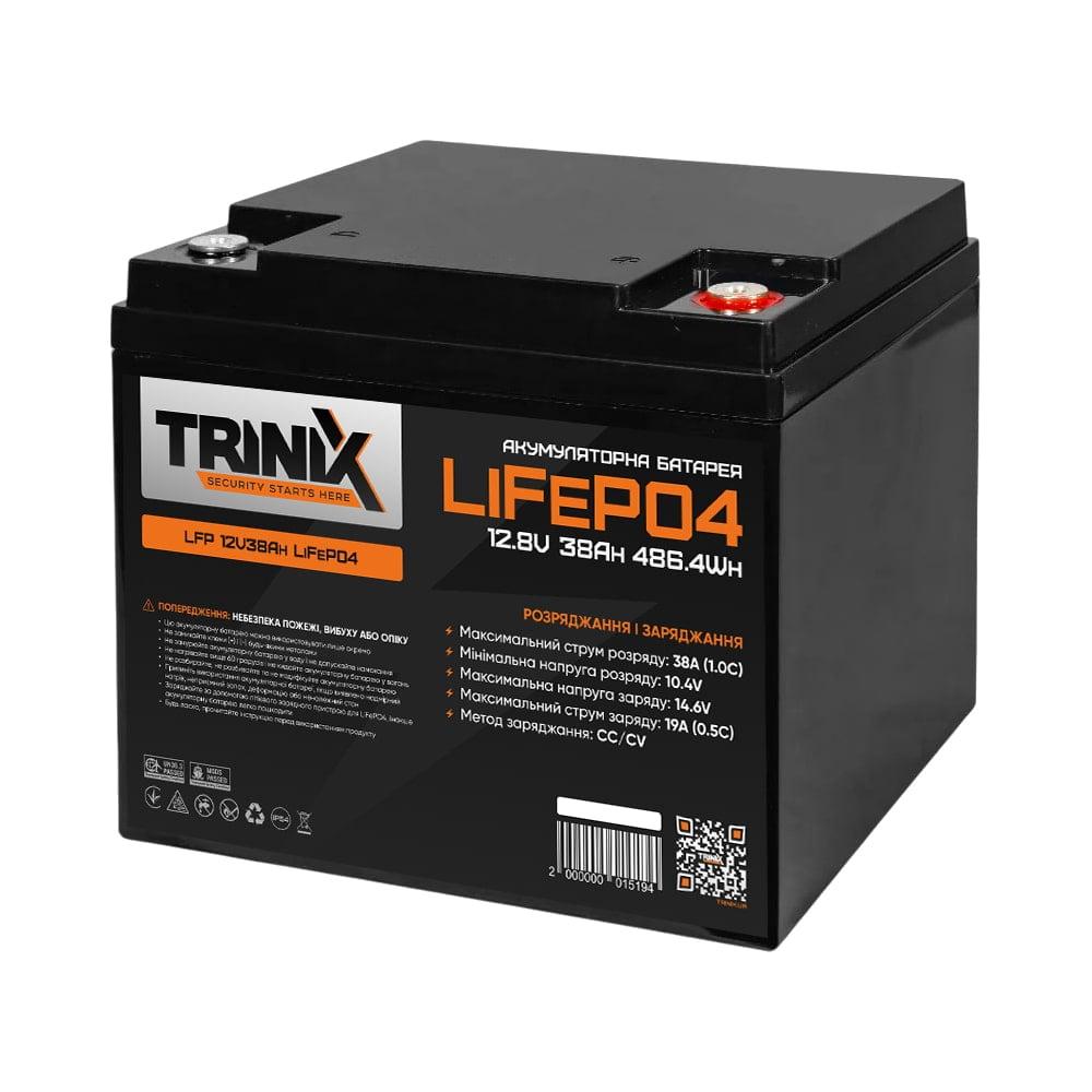 Акумуляторна батарея літій-залізо-фосфатна 12В 38А*год Trinix 12V38Ah LiFePO4 (44-00005), фото 1