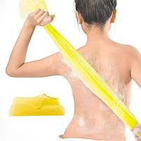 Мочалка масажна для пілінгу тіла, антицелюлітна, японська мочалка. Жовта