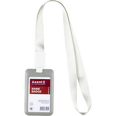 Бейдж Axent слайдер вертикальний, 54х85мм , теплий сірий (4500V-03-A), фото 4