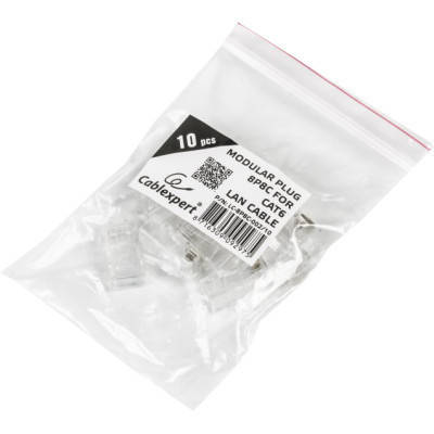 Конектор RJ45 cat.5e UTP 8P8C * 10 (позолоч. конт.) Cablexpert (LC-8P8C-001/10), фото 2