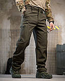 Штани SoftShell oliva з гумкою ВТ7618, фото 3