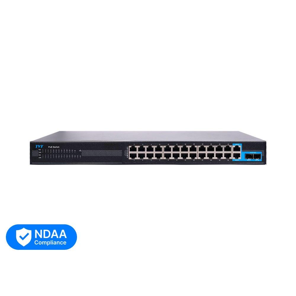 PoE-комутатор 28-портовий TVT TD-B2224S1-PGA з 24 портами PoE (77-00382)