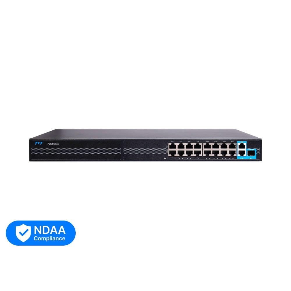 PoE-комутатор 19-портовий TVT TD-B2216S1-PGS з 16 портами PoE (77-00384)