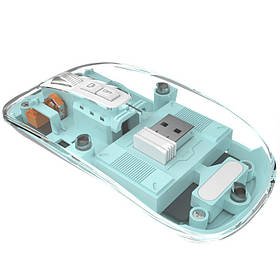 Мишка безпровідна прозора M133 (7189) Blue