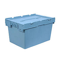 Ящик пластиковий з кришкою N6433 600х400х345 мм для зберігання спорядження, Блакитний