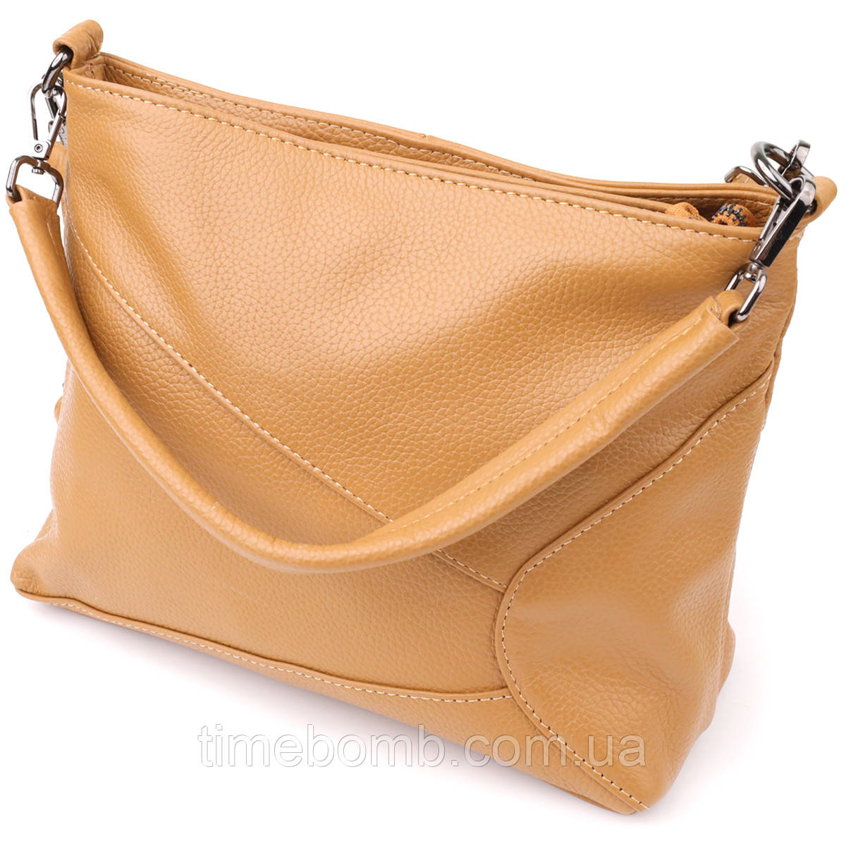 Жіноча сумка на два відділення з натуральної шкіри Vintage 23015 Світло-коричневий