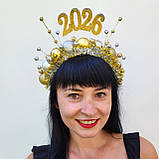 Обруч для зустрічі 2026 року, для вечірки та фотосесії з новорічними кульками, фото 8