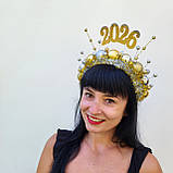 Обруч для зустрічі 2026 року, для вечірки та фотосесії з новорічними кульками, фото 9