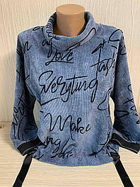 Джемпер кофточка оригінальний стильний, прямий, комір хомут, мікровельвет