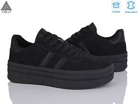 Жіночі замшеві кросівки в чорному кольорі