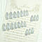 Накладні нігті 24 шт. з блискітками срібло + клейові стики для нігтів, типси мигдаль для манікюру, фото 3