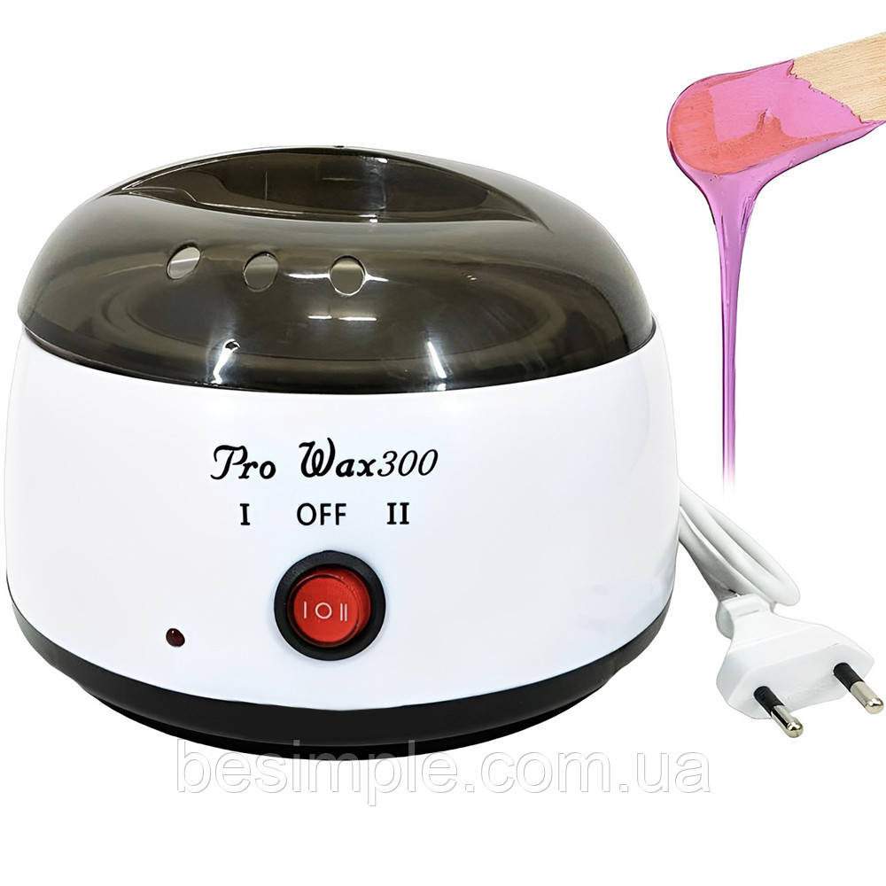 Воскоплав банковий з терморегулятором 500 мл ProWax300, Білий / Нагрівач для воску / Воскоплав для епіляції, фото 1