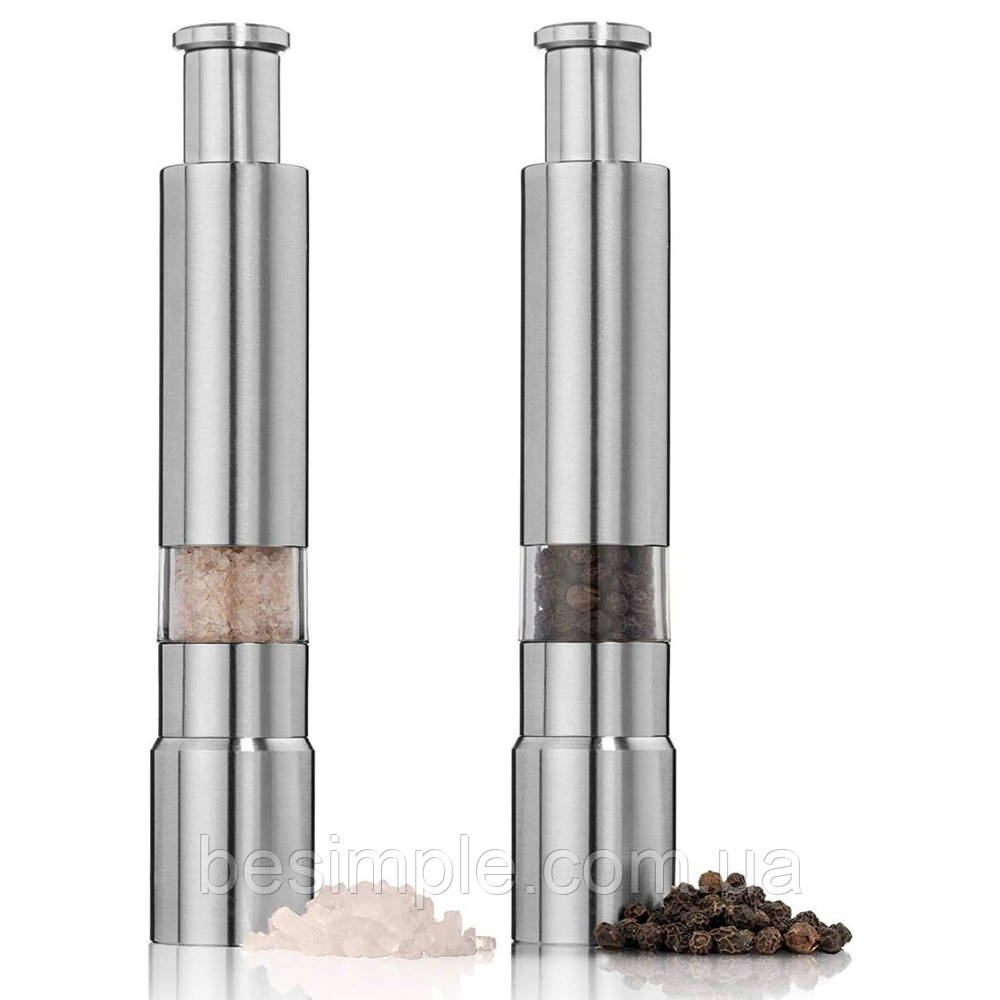 Комплект 2шт Млин для солі та перцю XL-552 / Ручний млин / Перечниця / Механічний млин для спецій, фото 1