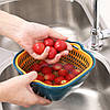 Пластиковий друшляк з мискою, 25см / Миска-друшляк для овочів та фруктів / Кухонний друшляк, фото 4