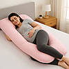 Подушка для вагітних 110х50 см, бавовняна, МА-370, Рожевий / Подушка для сну / Подушка П-форма, фото 7