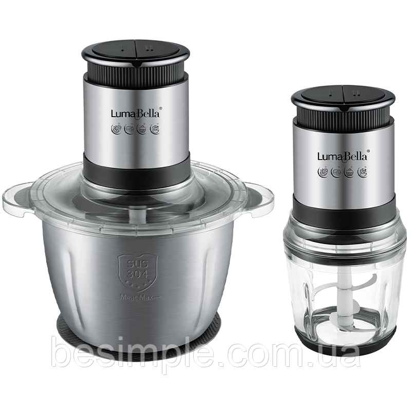 Подрібнювач-блендер 2в1, 1000 Вт, 3.0 л + 0.6 л, LB-56014 / Електричний чоппер / Блендер, фото 1