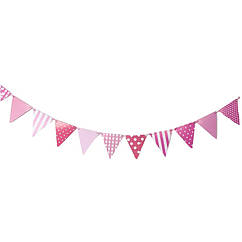 Гірлянда - розтяжка Рожеві прапорці мікс, 3 м