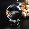 Кришталева куля на металевій підставці 6х6см / Оптична кришталева куля скляна, фото 3
