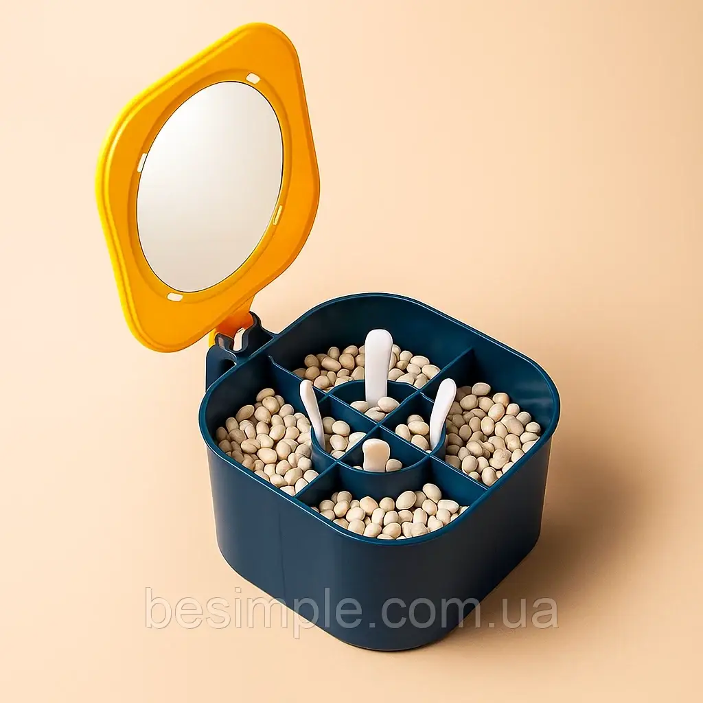 Органайзер для сипучих продуктів, 4 відділення, AT-X03 / Кухонний диспенсер для круп / Контейнер для круп, фото 1