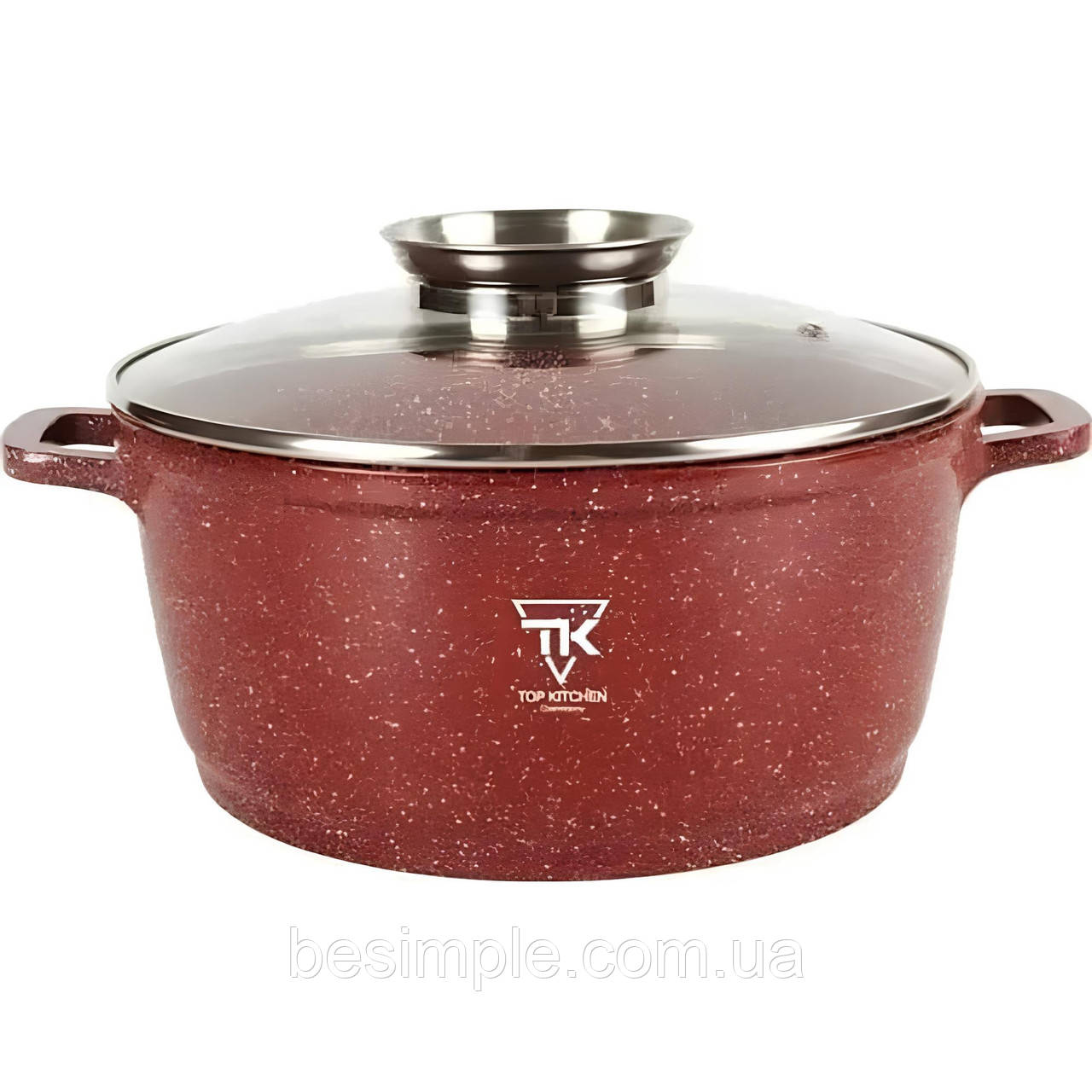 Каструля казан з мармуровим покриттям 24см, 4,2л, Top Kitchen TК00052 / Кругла каструля з кришкою, фото 1