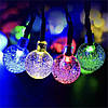 Садова гірлянда на сонячній батареї Кульки, 20LED, 200см / Вулична гірлянда / Гірлянда для саду, фото 5