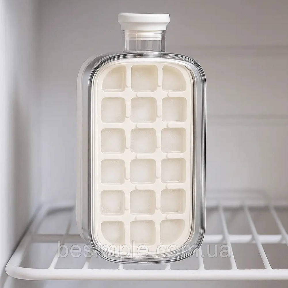 Лоток-пляшка для льоду на 18 кубиків, 800мл, LY-942 / Контейнер для льоду з кришкою / Форма для льоду, фото 1