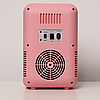 Холодильник для автомобіля з дзеркалом та підсвічуванням, 4л, Рожевий / Автомобільний холодильник туристичний, фото 4