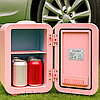 Холодильник для автомобіля з дзеркалом та підсвічуванням, 4л, Рожевий / Автомобільний холодильник туристичний, фото 6
