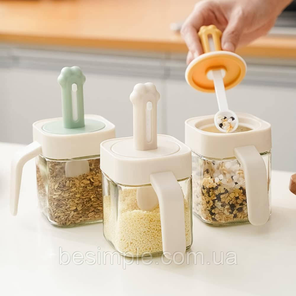 Набір прозорих баночок для спецій 3 шт, Spice Tin / Органайзер для приправ / Баночка для приправ, фото 1