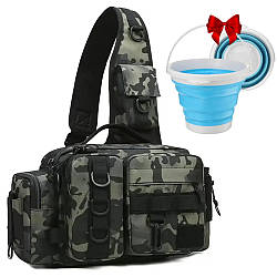 Сумка для риболовлі 27х20х13см + Складне відро 10л / Рибальська сумка / Сумка для рибальських снастей