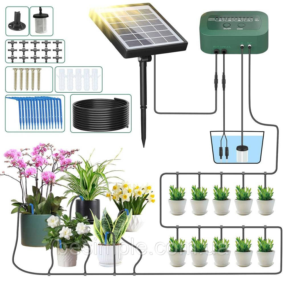 Система крапельного поливу 15м, на сонячній батареї / Система зрошення / Комплект для подачі води з ємності, фото 1
