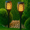 Комплект 4шт Садовий світильник на сонячній батареї 52см, Solar flame / Ліхтар з ефектом полум'я, фото 2