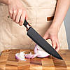 Набір кухонних ножів із підставкою, 9 предметів, EREASTHQS, Чорний/Набір ножів із точилом/Набір приладів, фото 2