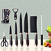 Набір кухонних ножів із підставкою, 9 предметів, EREASTHQS, Чорний/Набір ножів із точилом/Набір приладів, фото 10