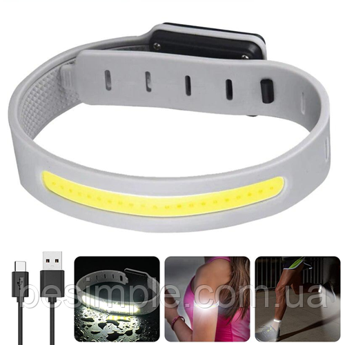 Світлодіодний LED браслет, водонепроникний, YD2307-COB / Світлодіодний ліхтар / Ліхтарик на руку, фото 1