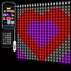 Смарт гірлянда штора від USB, 3x3м, 400 LED, з пультом, Різнокольорова / Новорічна гірлянда на вікно